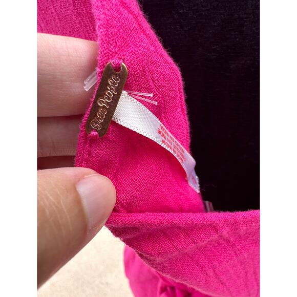 NWT Free People One Shoulder Button Up Mini Dress - Size Large - 100% Cotton** - Picture 7 of 13